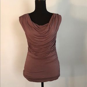 Maurice’s mauve ruched sleeveless shirt Size S